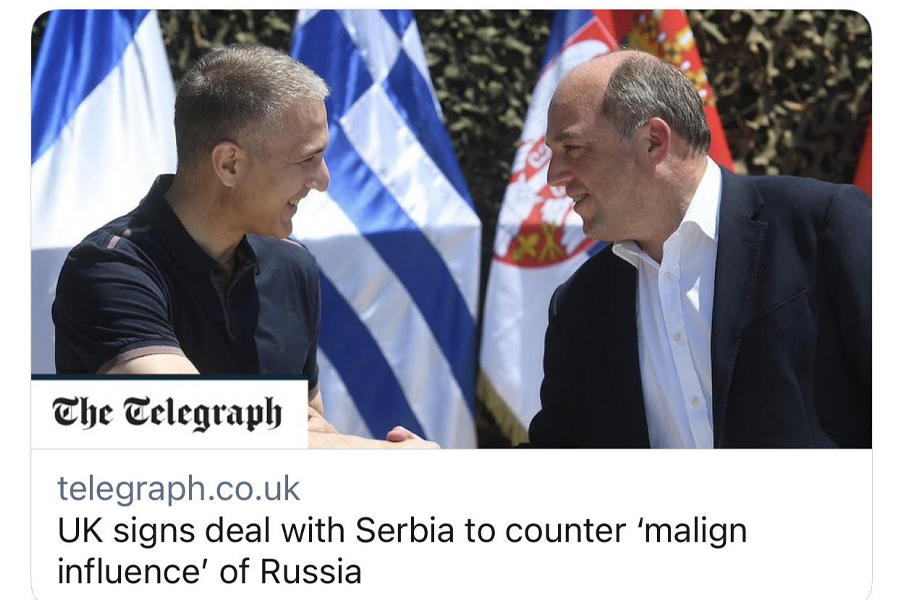 Telegraf: Britanija pomaže Srbiji da se odupre "malignom uticaju" Rusije